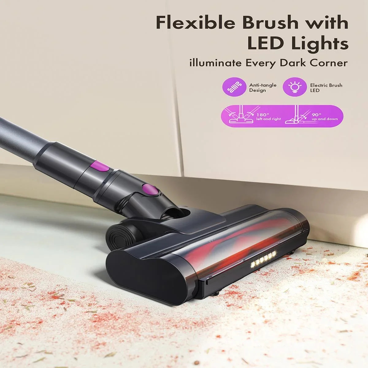 Homeika Cordless Stick Vacuum – 23KPa Suction + LED Display