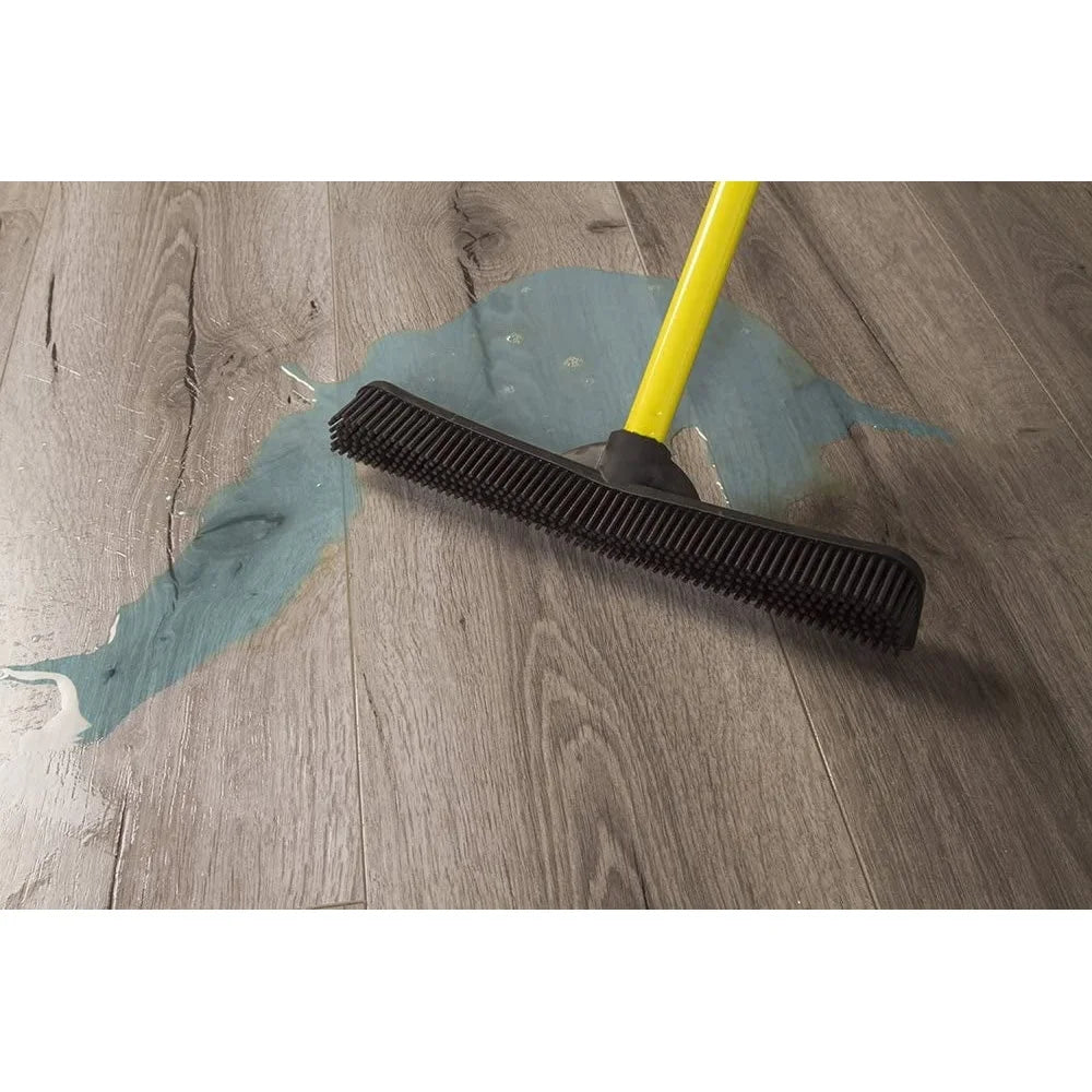 CozyClean Telescopic Rubber Broom + Squeegee