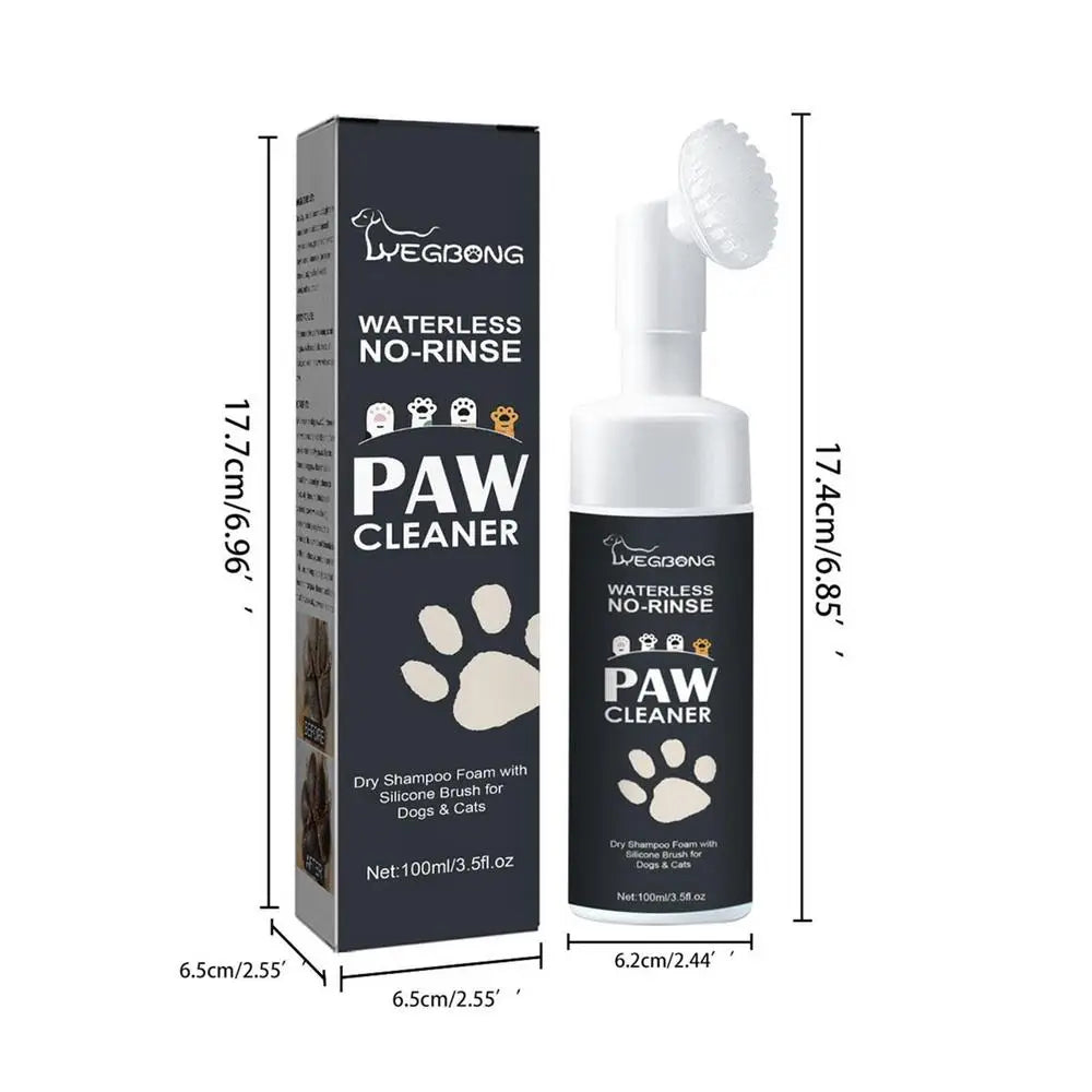 Dog Feet Cleaning Foam Pet Feet Cleaner Foam Waterless Shampoo Paw Cleaner For Cats Pets Dry Shampoo With Silicone Brush