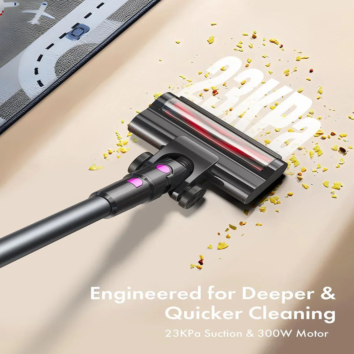 Homeika Cordless Stick Vacuum – 23KPa Suction + LED Display