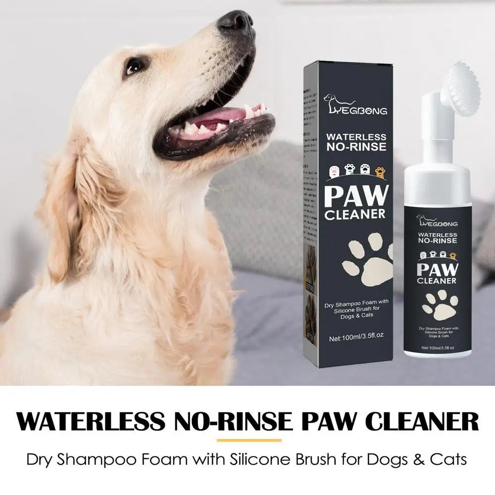 Dog Feet Cleaning Foam Pet Feet Cleaner Foam Waterless Shampoo Paw Cleaner For Cats Pets Dry Shampoo With Silicone Brush
