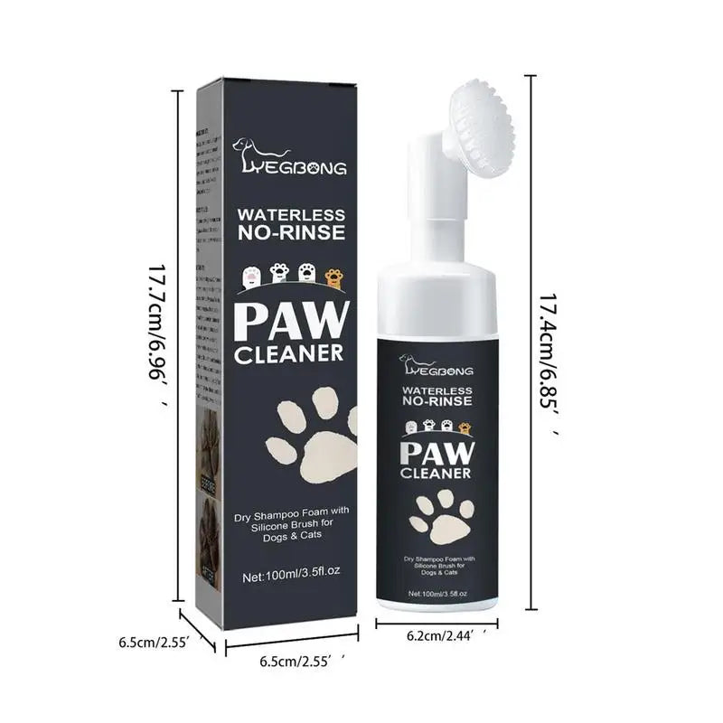 Dog Feet Cleaning Foam Pet Feet Cleaner Foam Waterless Shampoo Paw Cleaner For Cats Pets Dry Shampoo With Silicone Brush