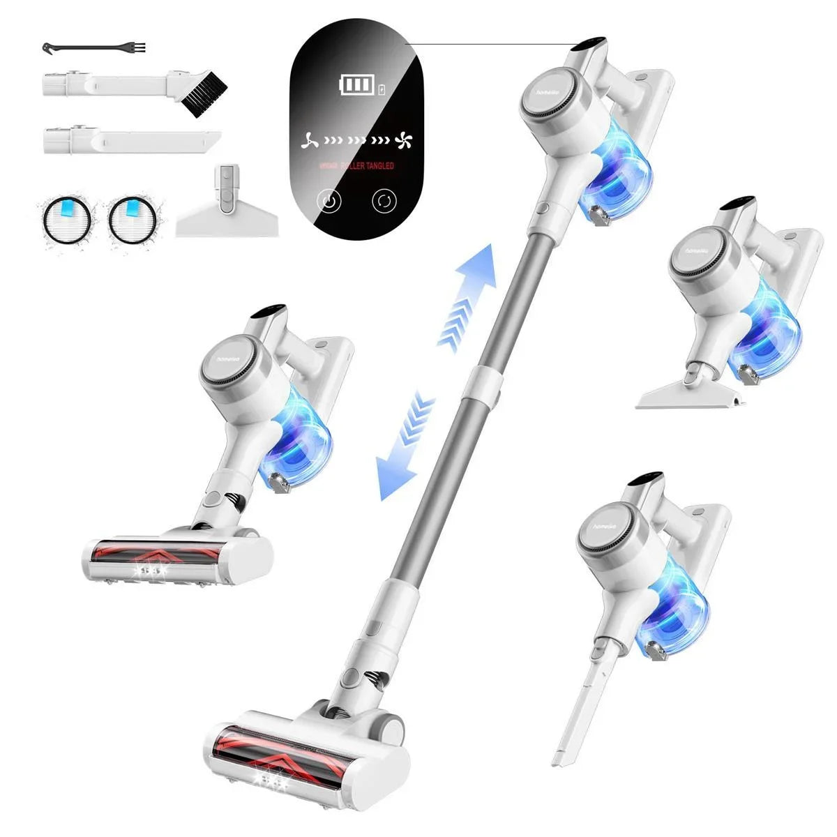 Homeika Cordless Stick Vacuum – 23KPa Suction + LED Display